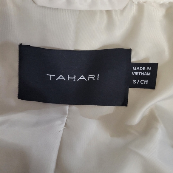 Tahari Tilly fleece trim puffer coat women's small cream color - Picture 5 of 5